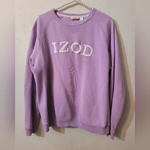 Izod Logo Lavender Crewneck Sweatshirt Cotton Blend Size Large!